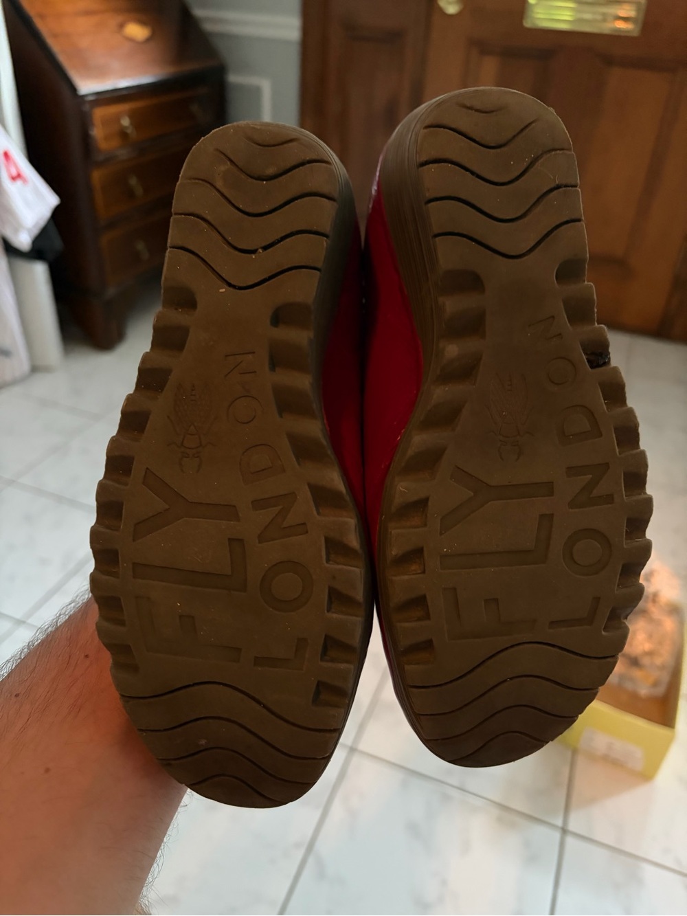 Fly London Yaz Red Leather Wedge Pump women’s EU size 39 or US size 8.5 - Picture 6 of 8